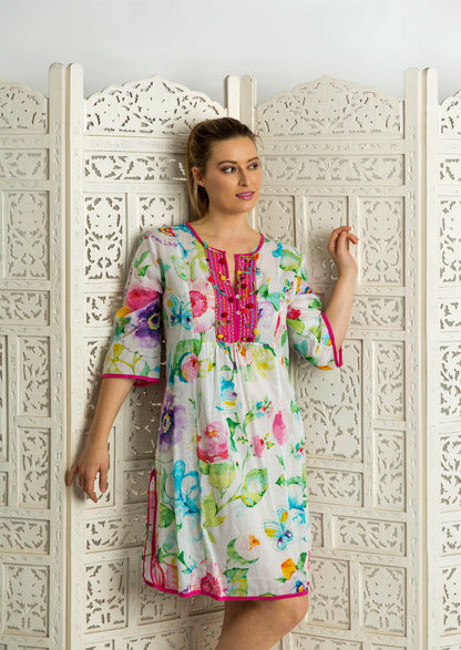 Bangalow Boho Dress in White Pretty