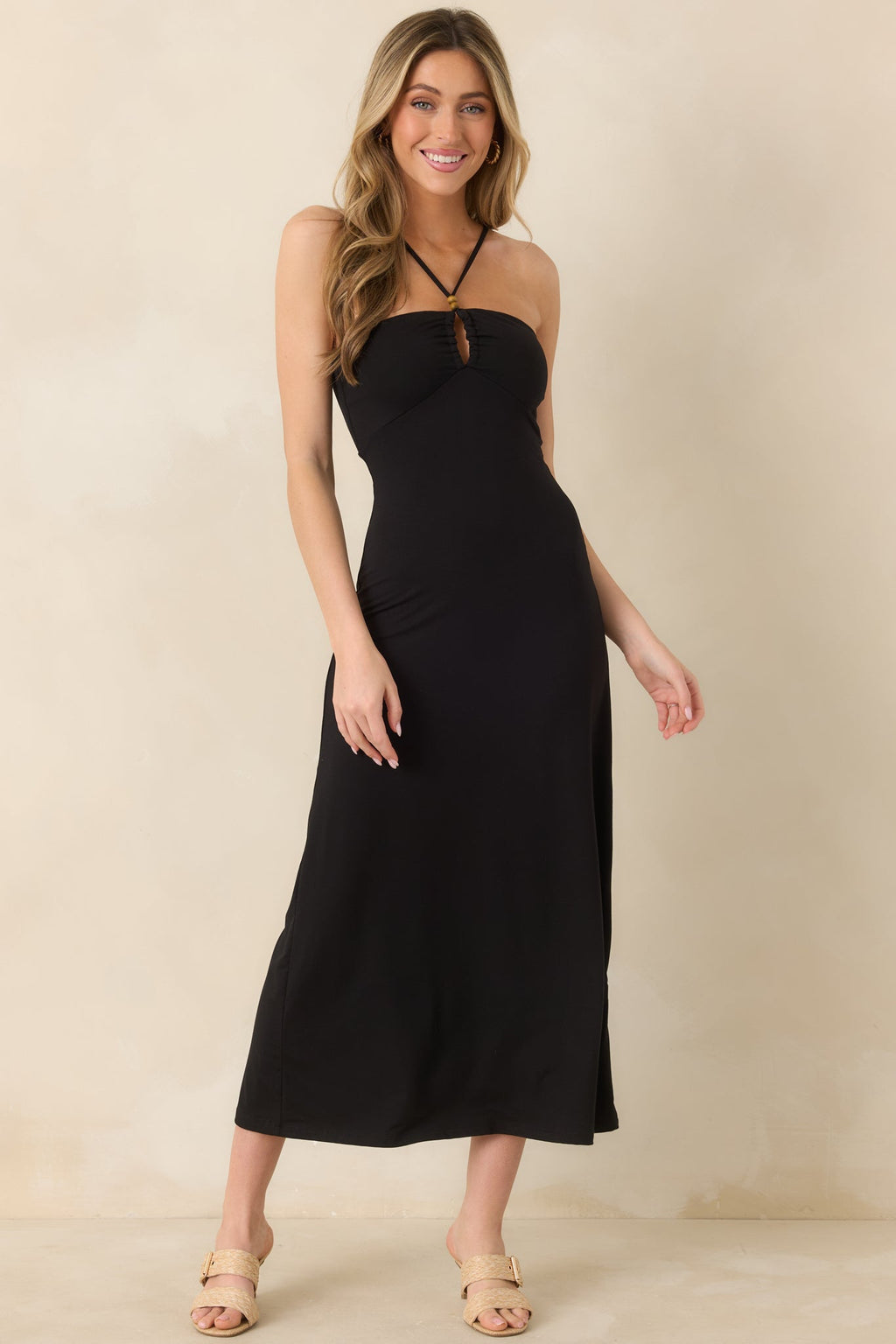 Z Supply Black Astoria Halter Maxi Dress