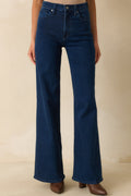 Wherever We Go Dark Wash Cotton Denim Wide Leg Jeans