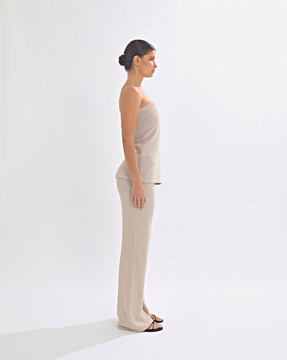 Juno Knit Pants Sand Cropped