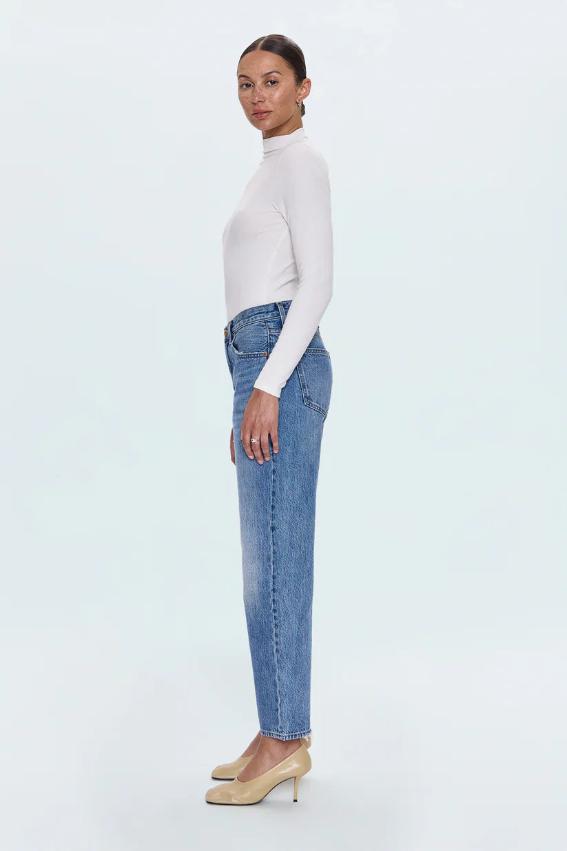 PISTOLA Lexi Mid Rise Bowed Straight Women's Jeans