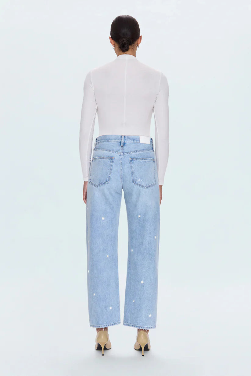PISTOLA Lexi Mid Rise Bowed Straight Women's Jeans