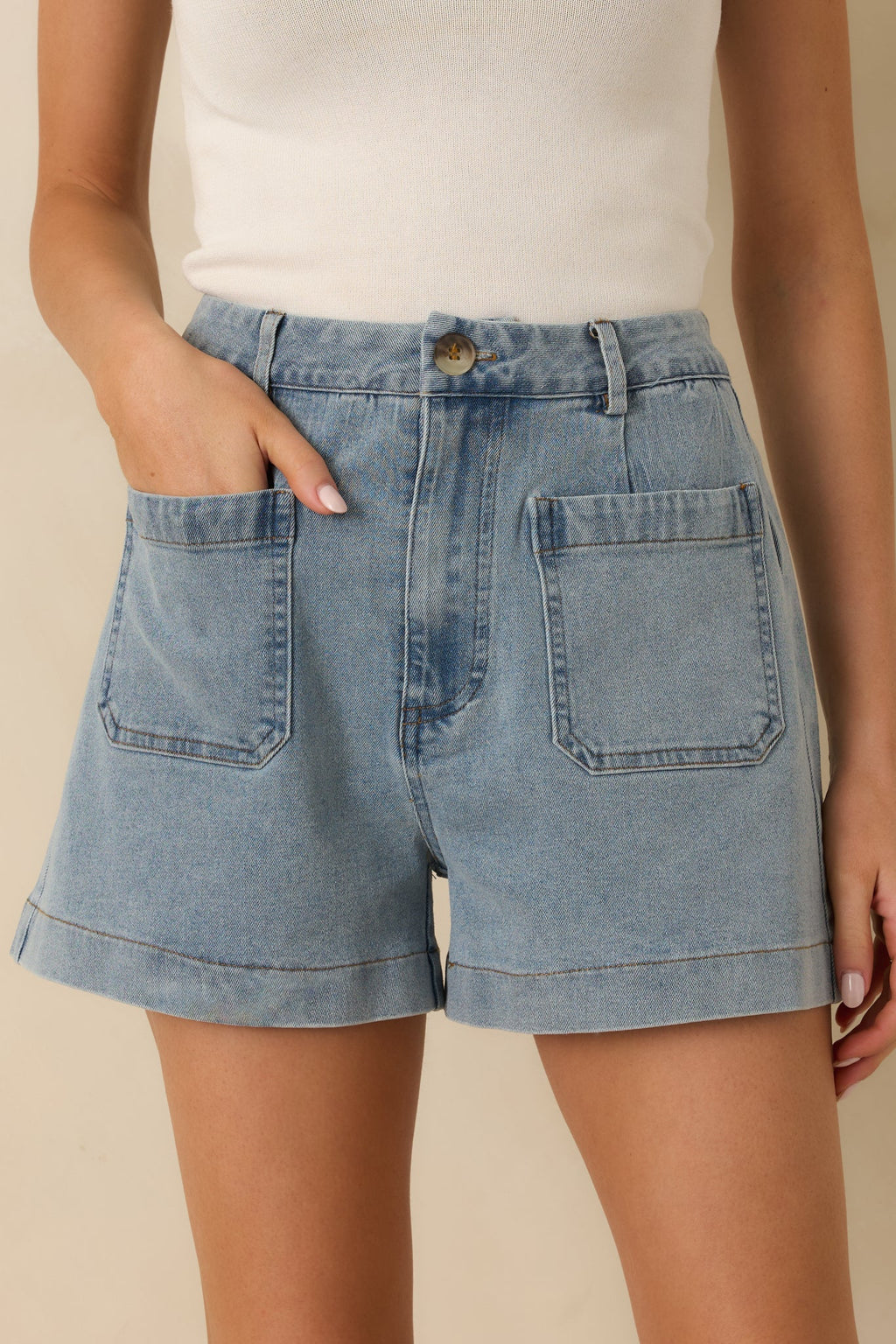 Made for Adventure Light Wash Denim Shorts