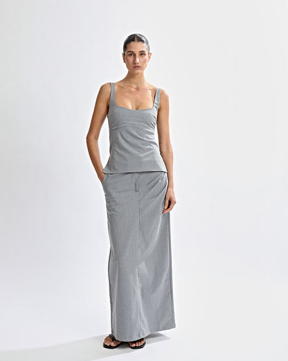 Luca Top Grey Stripe