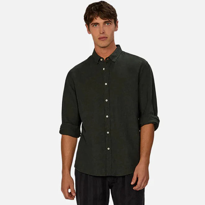 Industrie Tennyson Linen Blend Long Sleeve Shirt