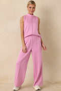 Ready to Jet Petal Pink Sleeveless Mock Neck Tank Top