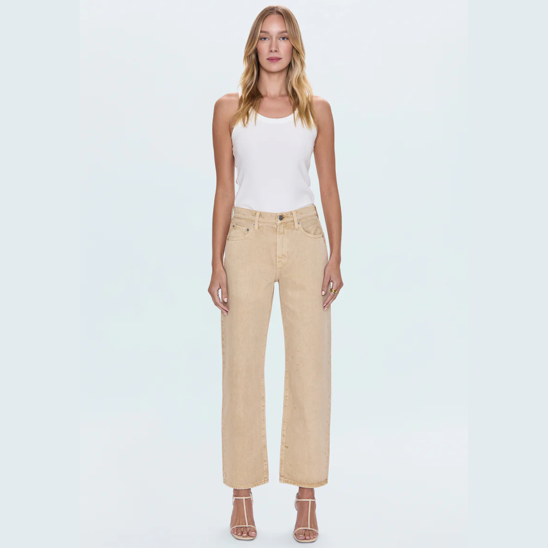 PISTOLA Lexi Mid Rise Bowed Straight Women's Jeans