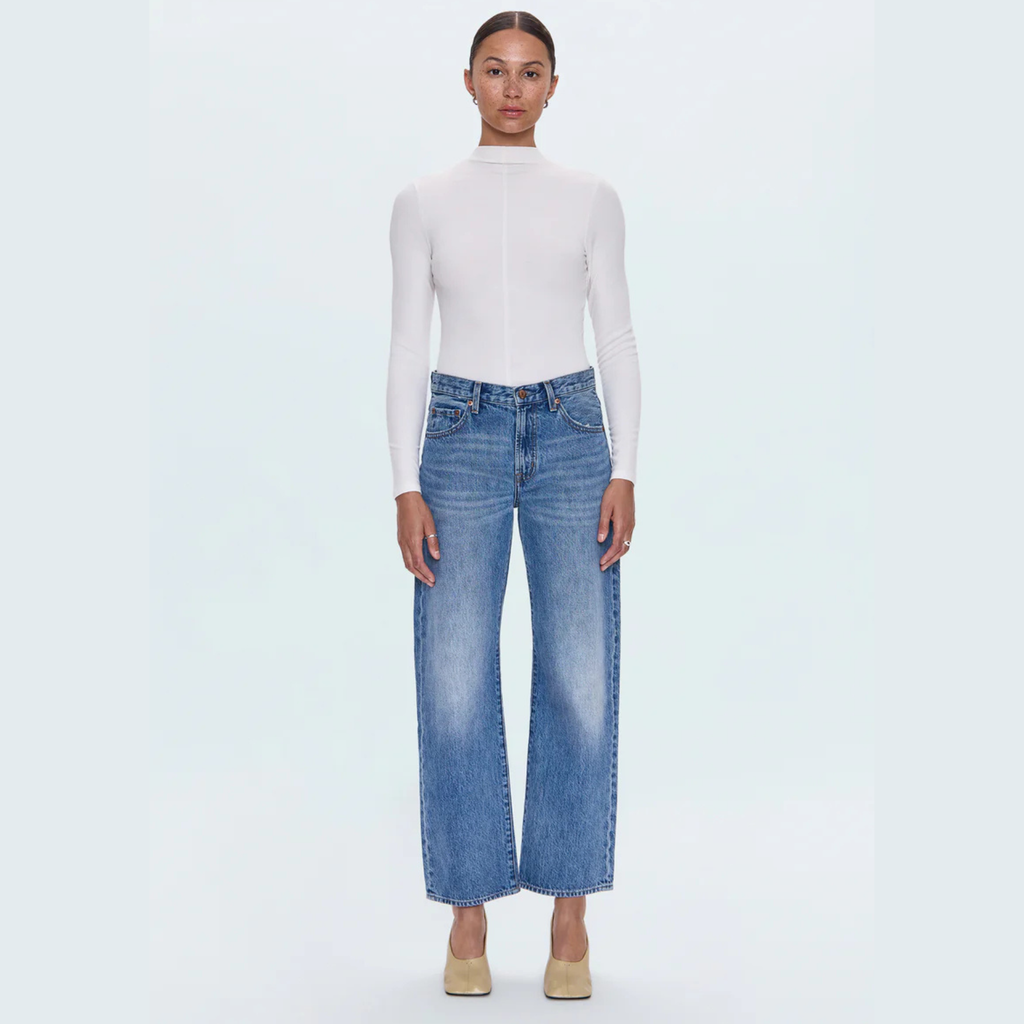 PISTOLA Lexi Mid Rise Bowed Straight Women's Jeans