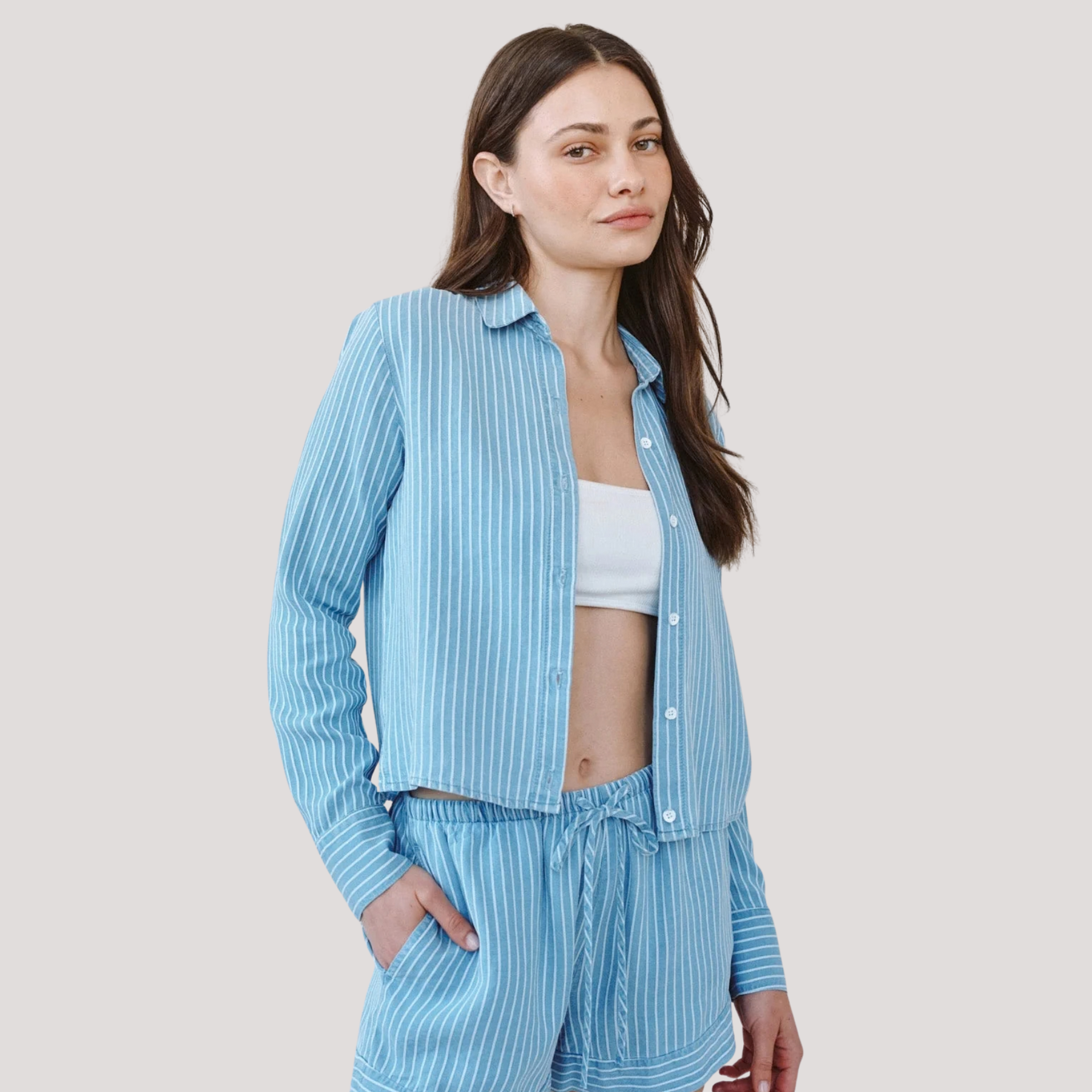 Bella Dahl Mixed Stripe Button Down Shirt