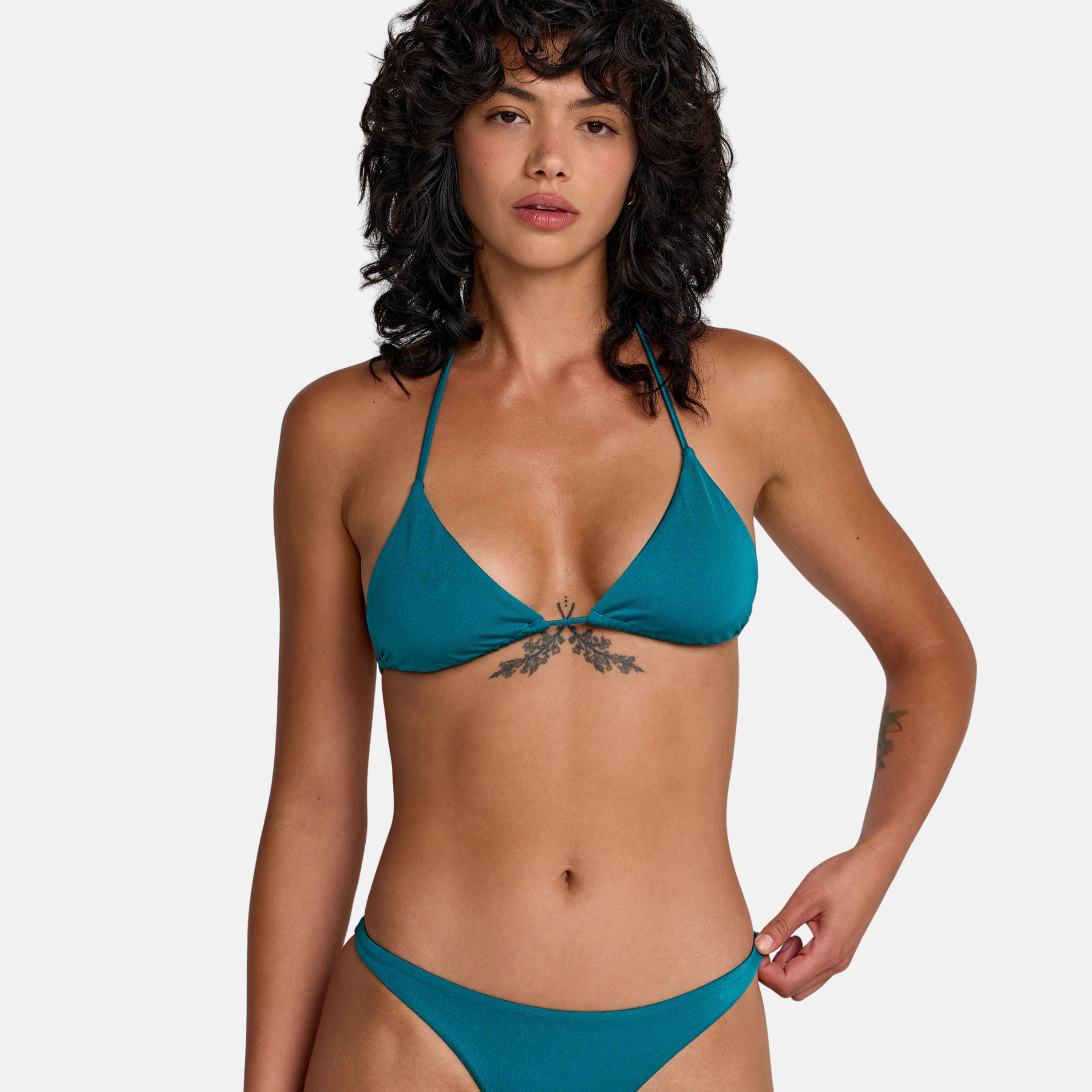 RVCA Shimmer Halter Triangle Bikini Top