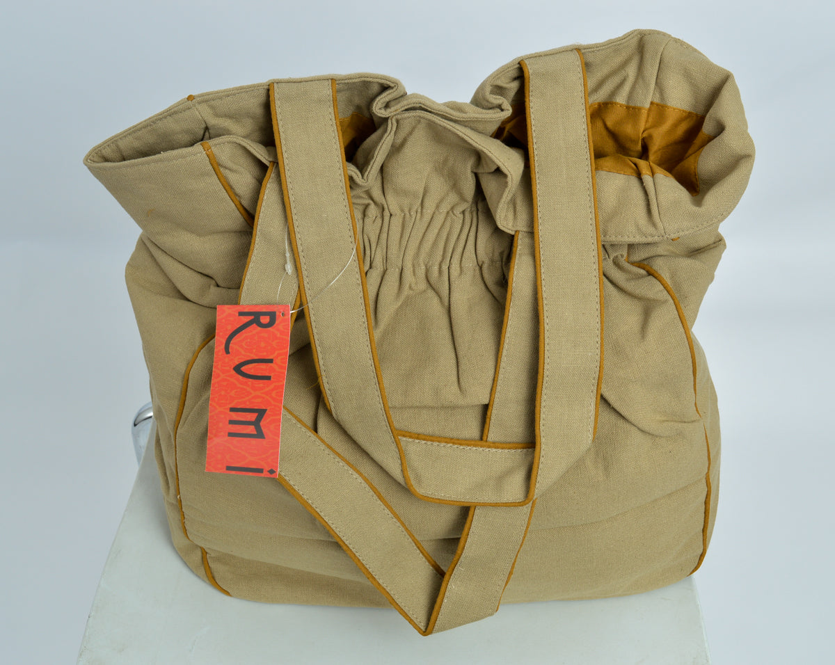 Beautiful casement bag colourfully decorated with embroidery and applique