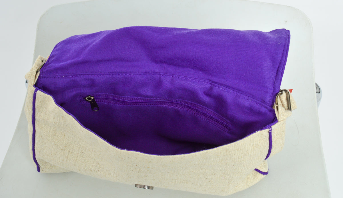 Attractive butterfly feathered shoulder bag with butterfly themed applique and embroidery