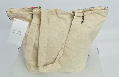 Attractive butterfly feathered tote bag with butterfly themed funky applique and embroidery