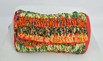 Hand crocheted shoulder bag in beautiful bright colours