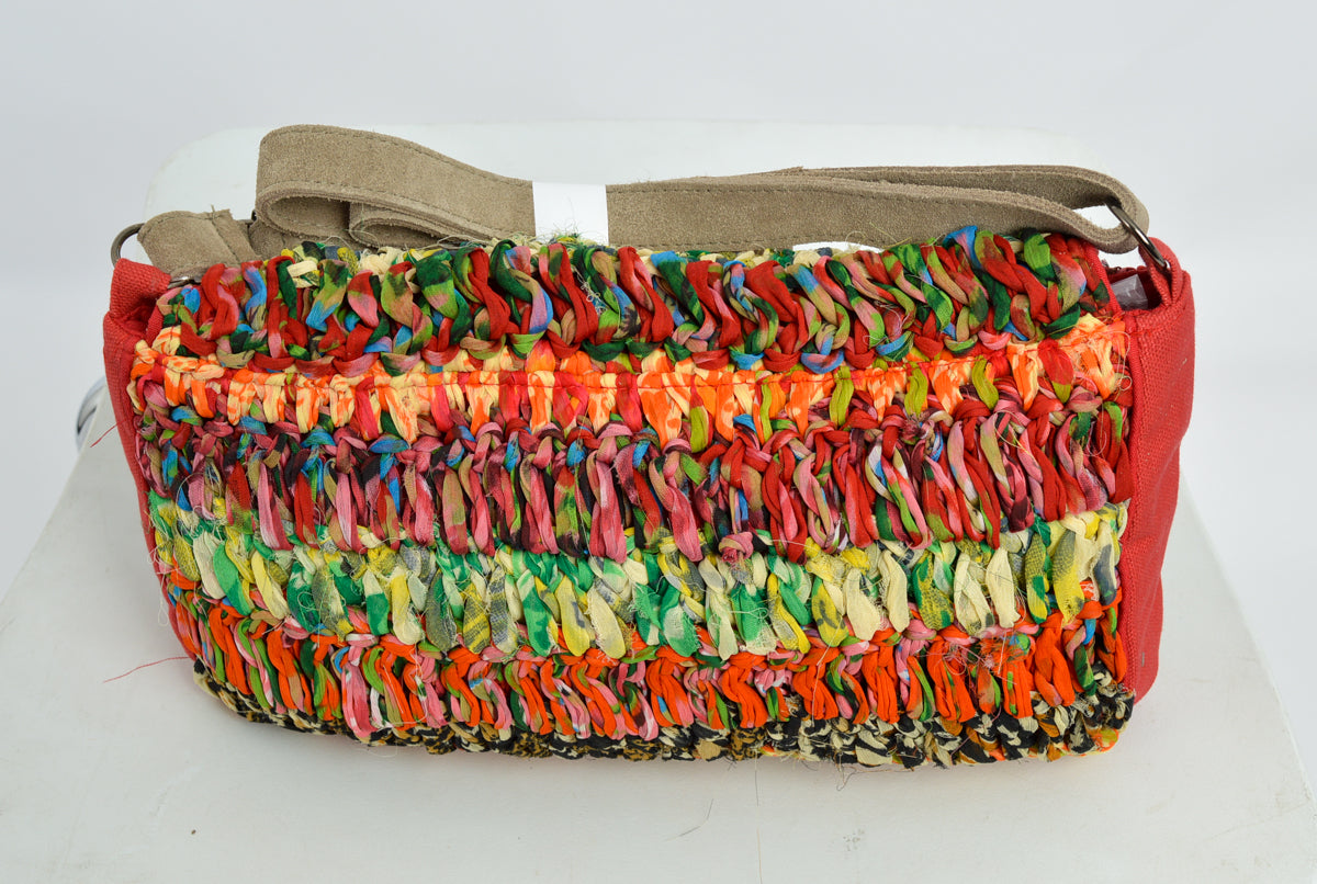 Hand crocheted shoulder bag in beautiful bright colours