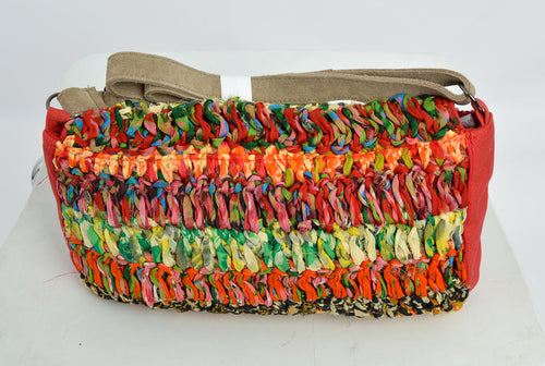 Hand crocheted shoulder bag in beautiful bright colours