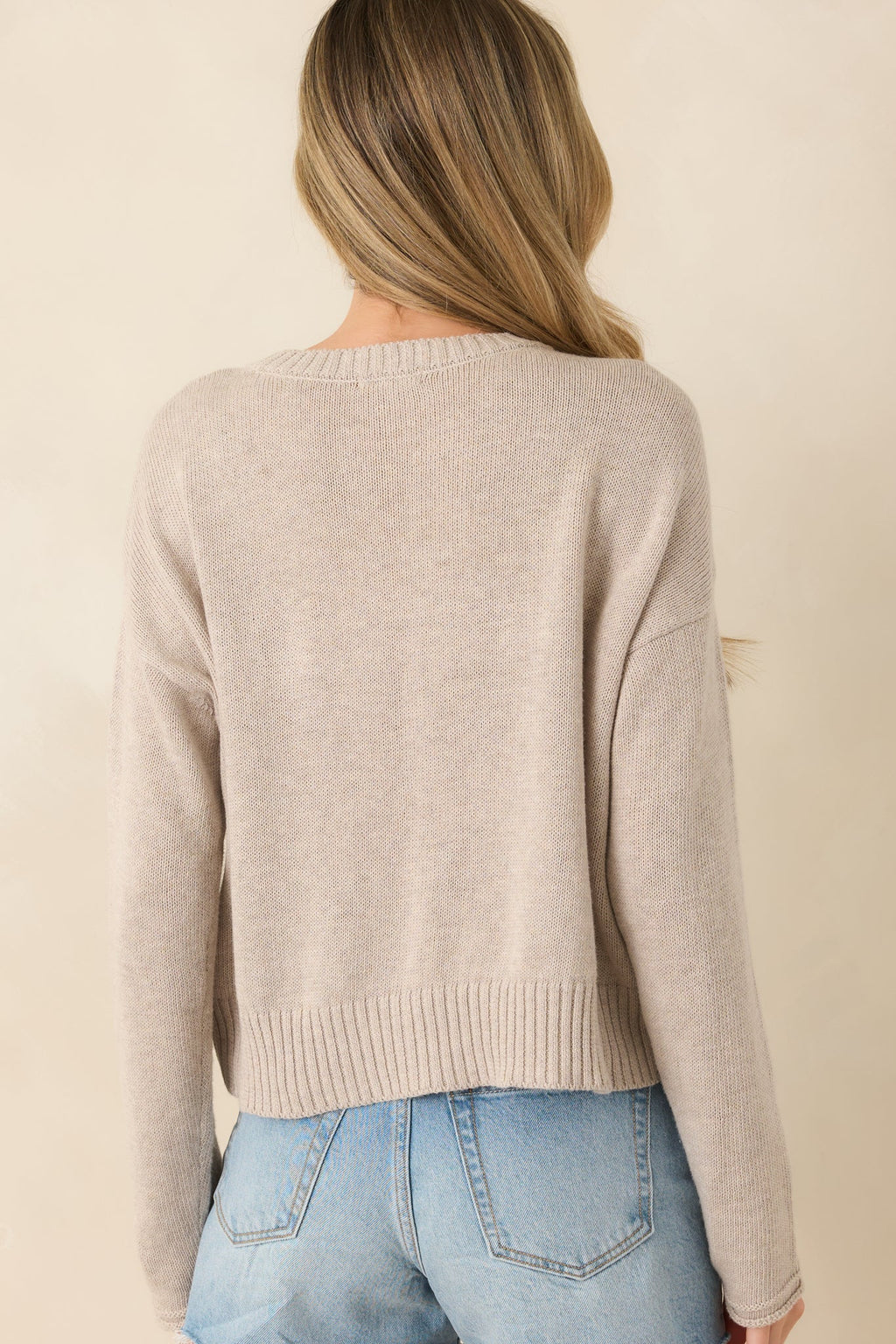 Z Supply Natural Heather Beach Embroidered Sweater