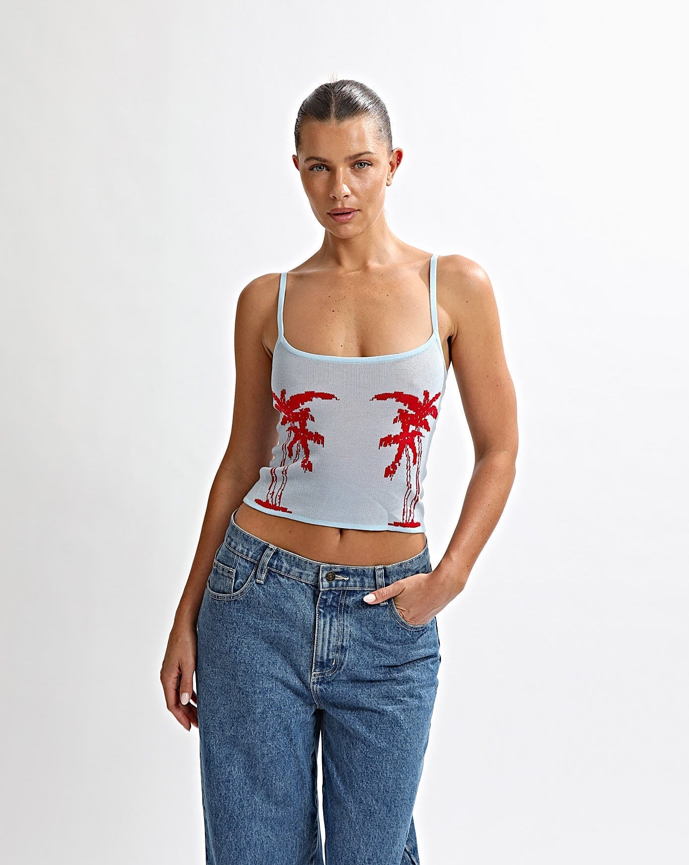 Cali Knit Tank Blue