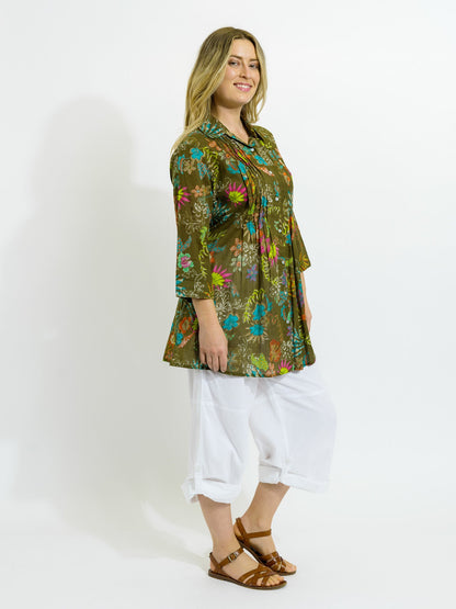 Maroochy Collared Shirt in Olive Garden