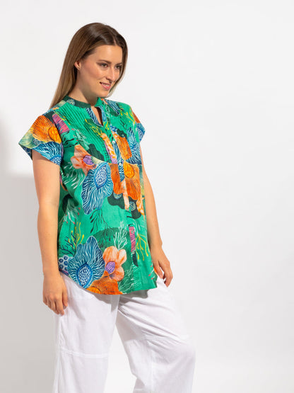 Mozaic Magnetic Top in Green Marine
