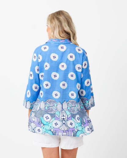 Maroochy Collared Shirt in Cornflower Lotus