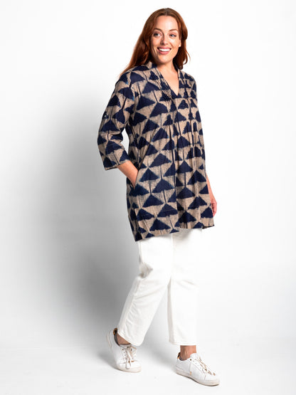 Tully Top in Blue Triangles