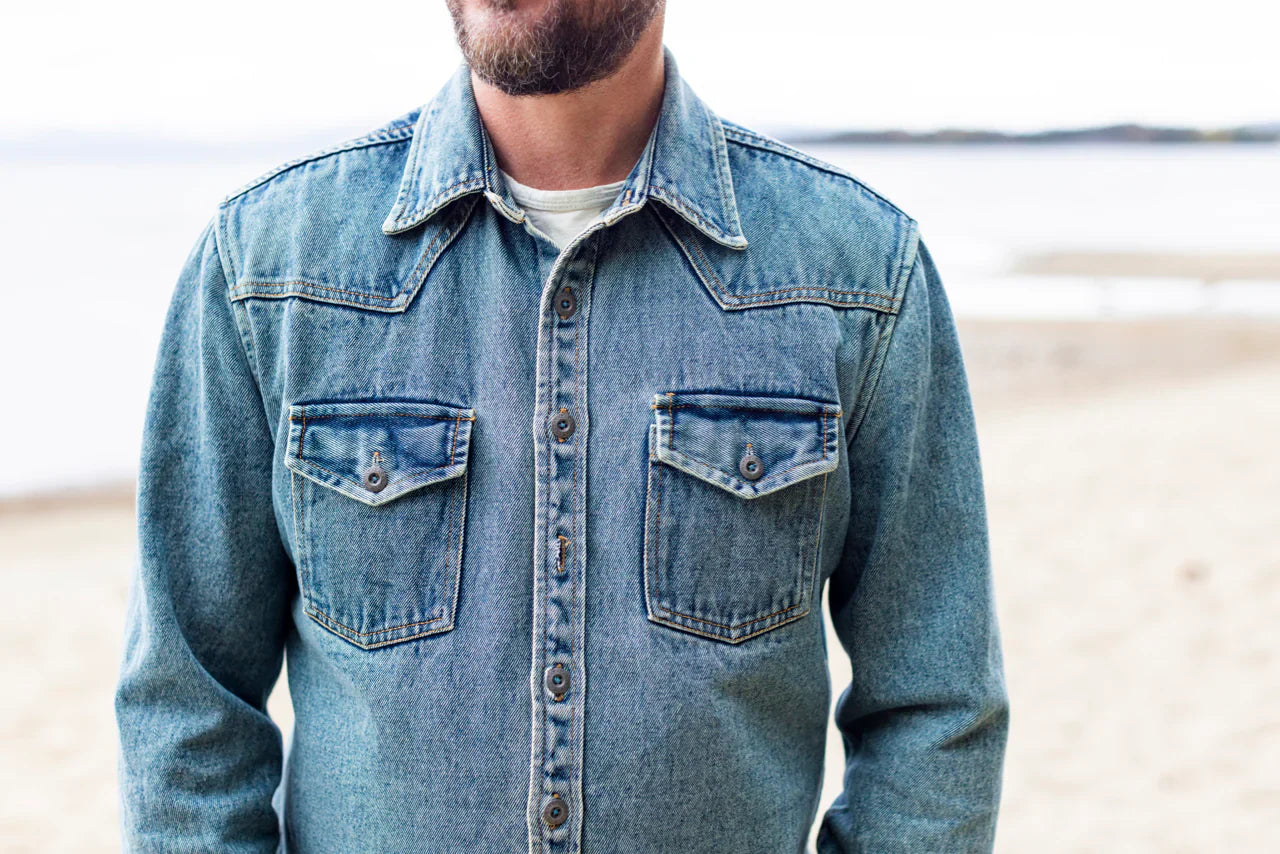 One World Brother The World Traveler Denim Shirt Jacket