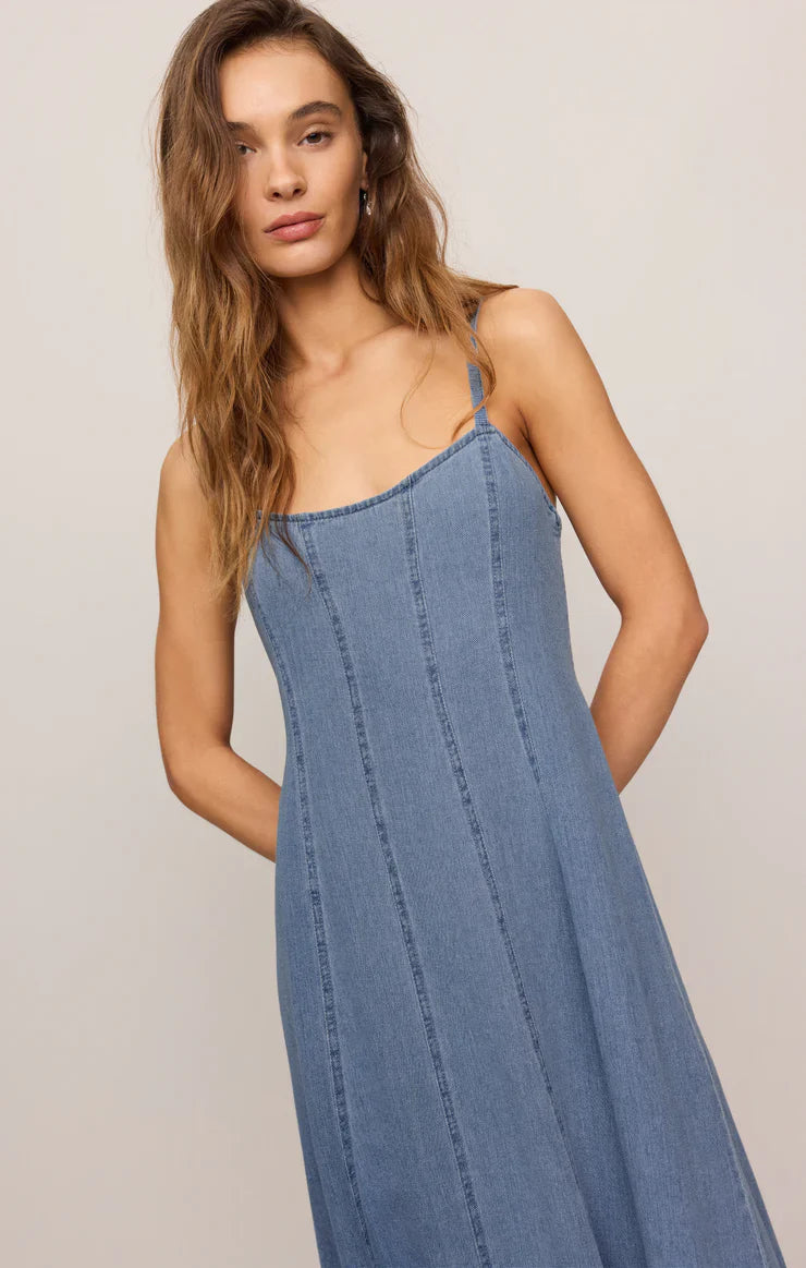 Leonora Indigo Midi Dress