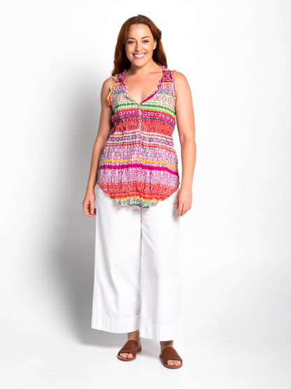 Chilli Top in Multi Pink Geo