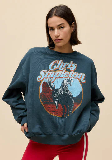Chris Stapleton Horse Oversized Crew Sweatshirt