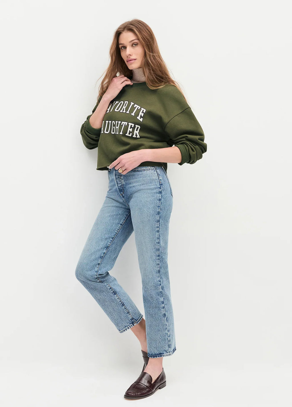 Favorite Daughter Cropped Collegiate Sweatshirt