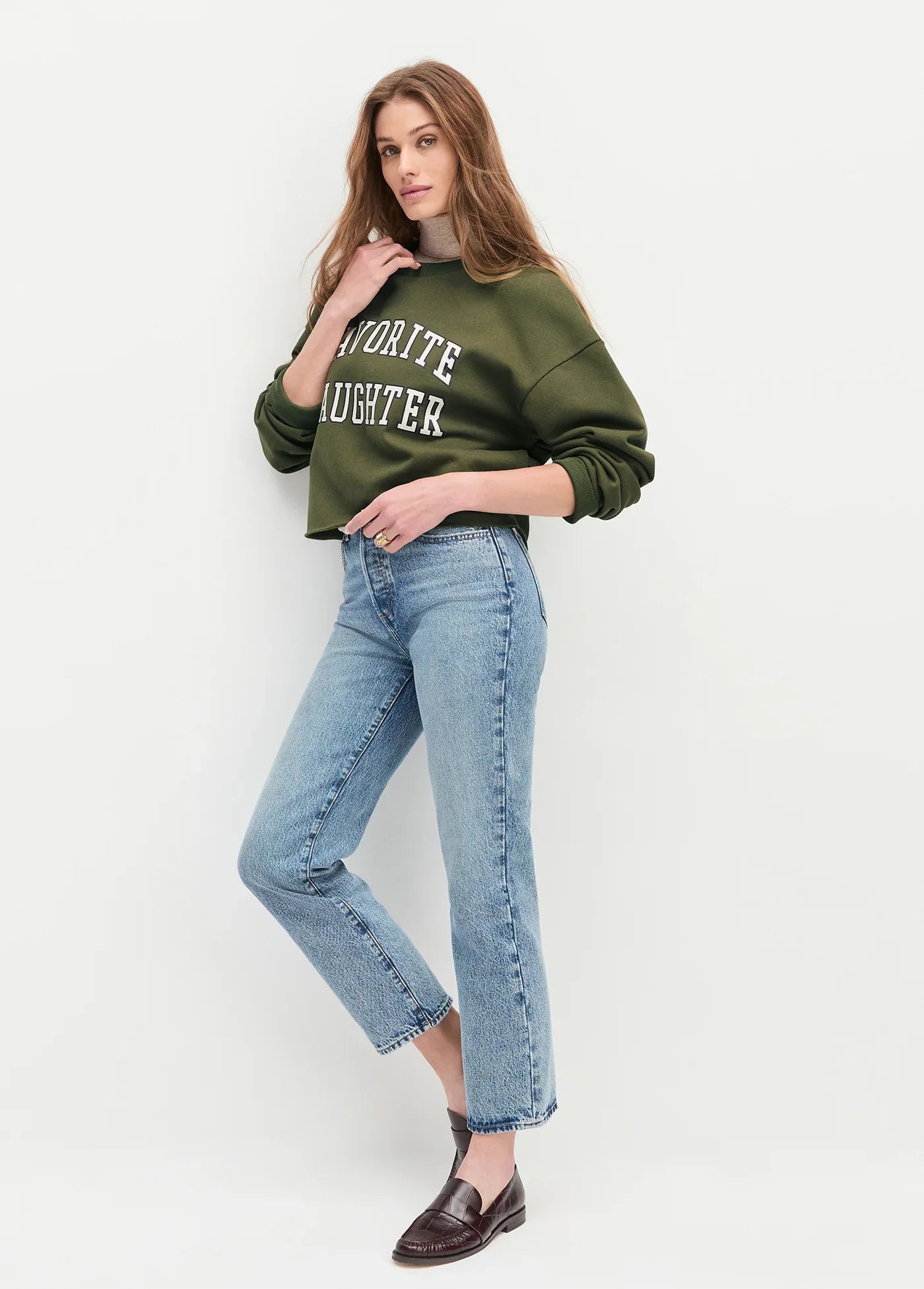 Favorite Daughter Cropped Collegiate Sweatshirt