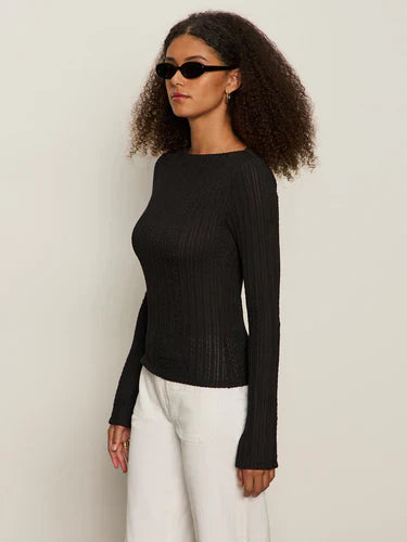 Boatneck Textured Top