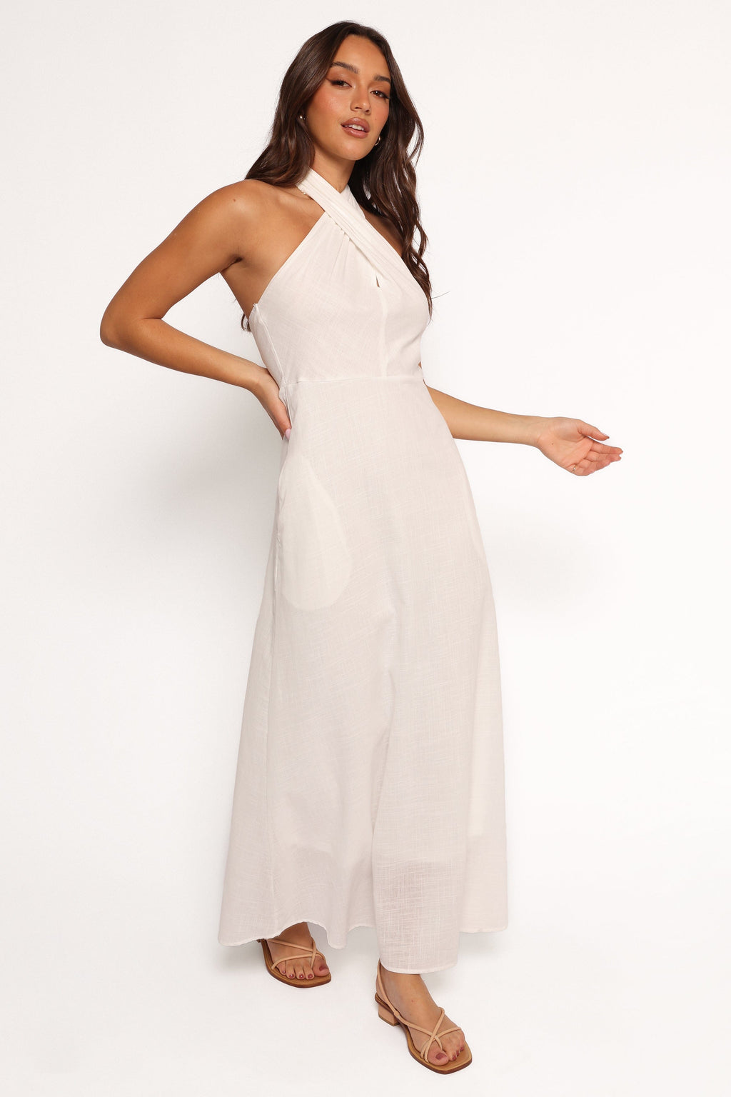 Betsy Halterneck Maxi Dress - White
