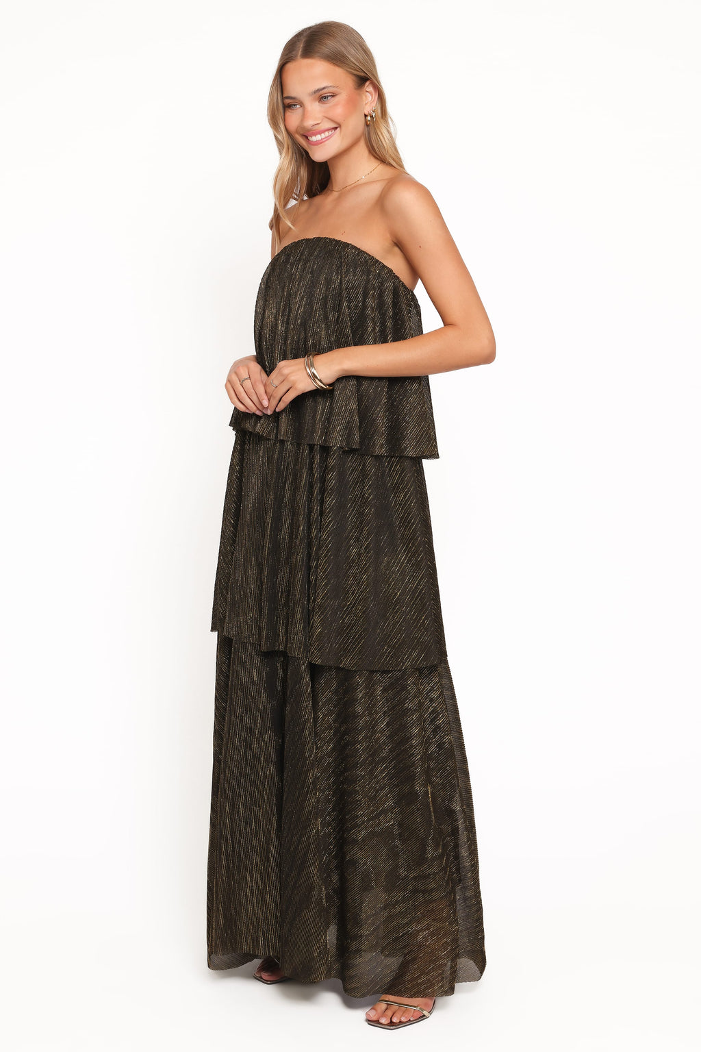 Bloom Strapless Maxi Dress - Black