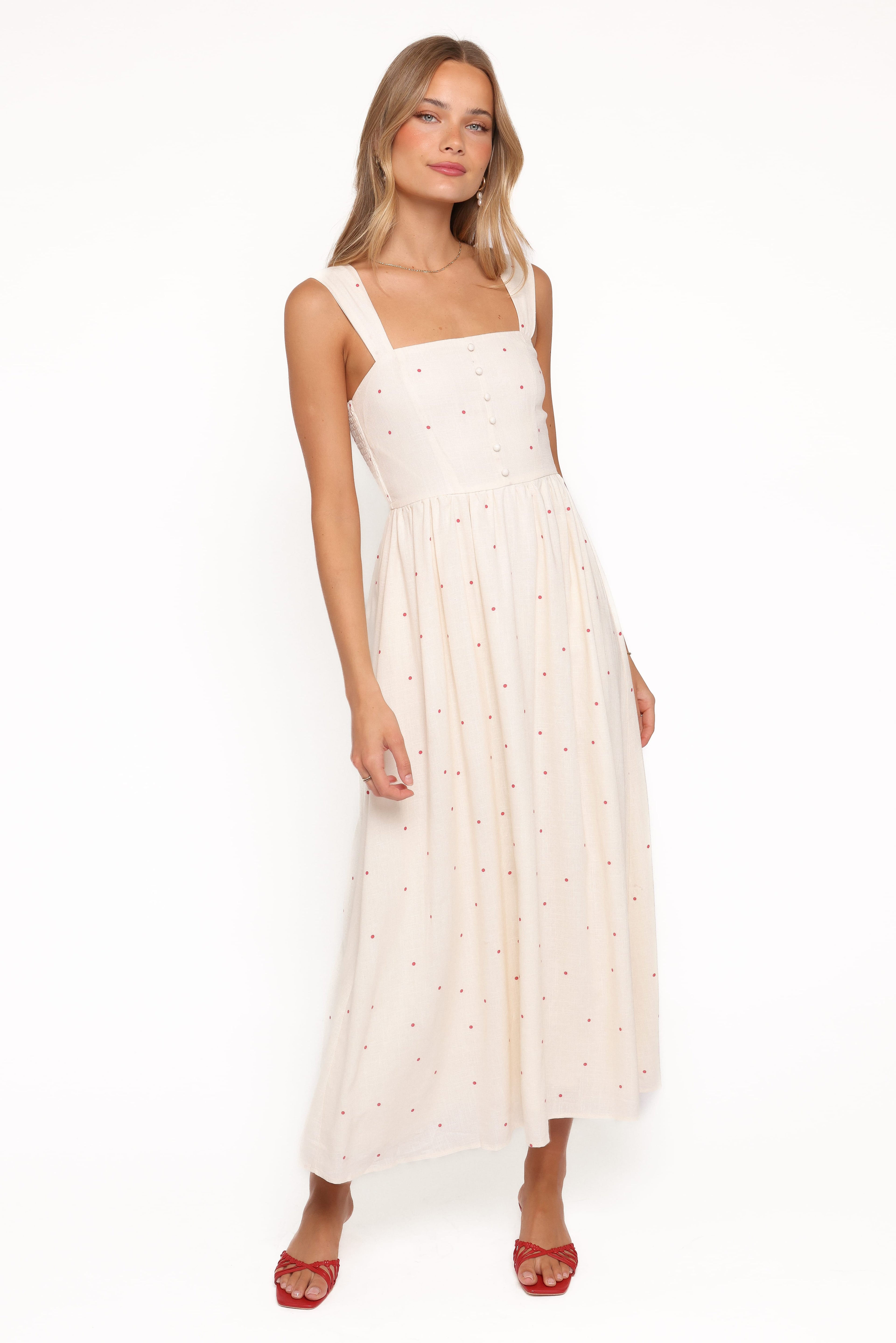 Caty Maxi Dress - Red Polka Dot