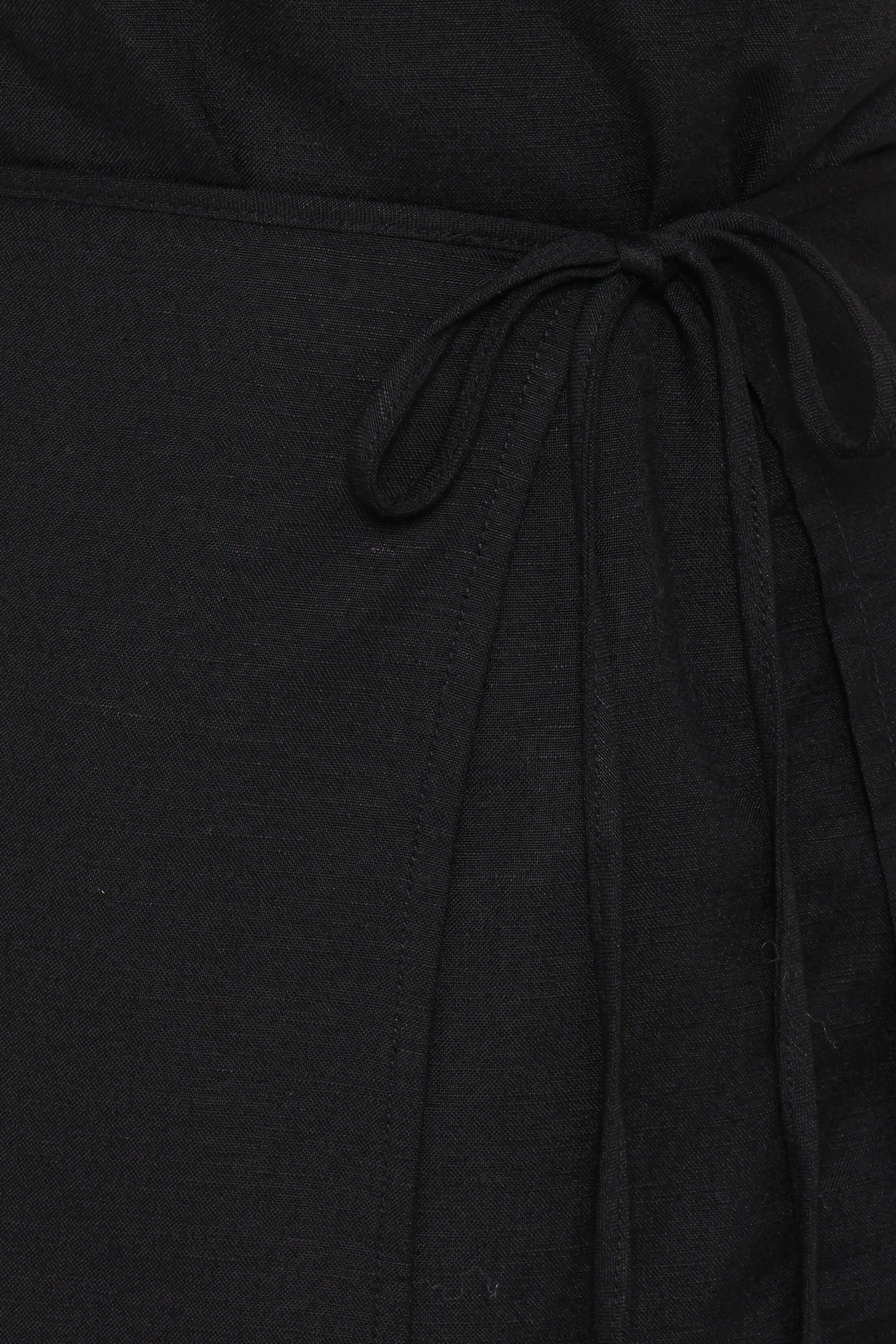 Karmen Wrap Mini Dress - Black