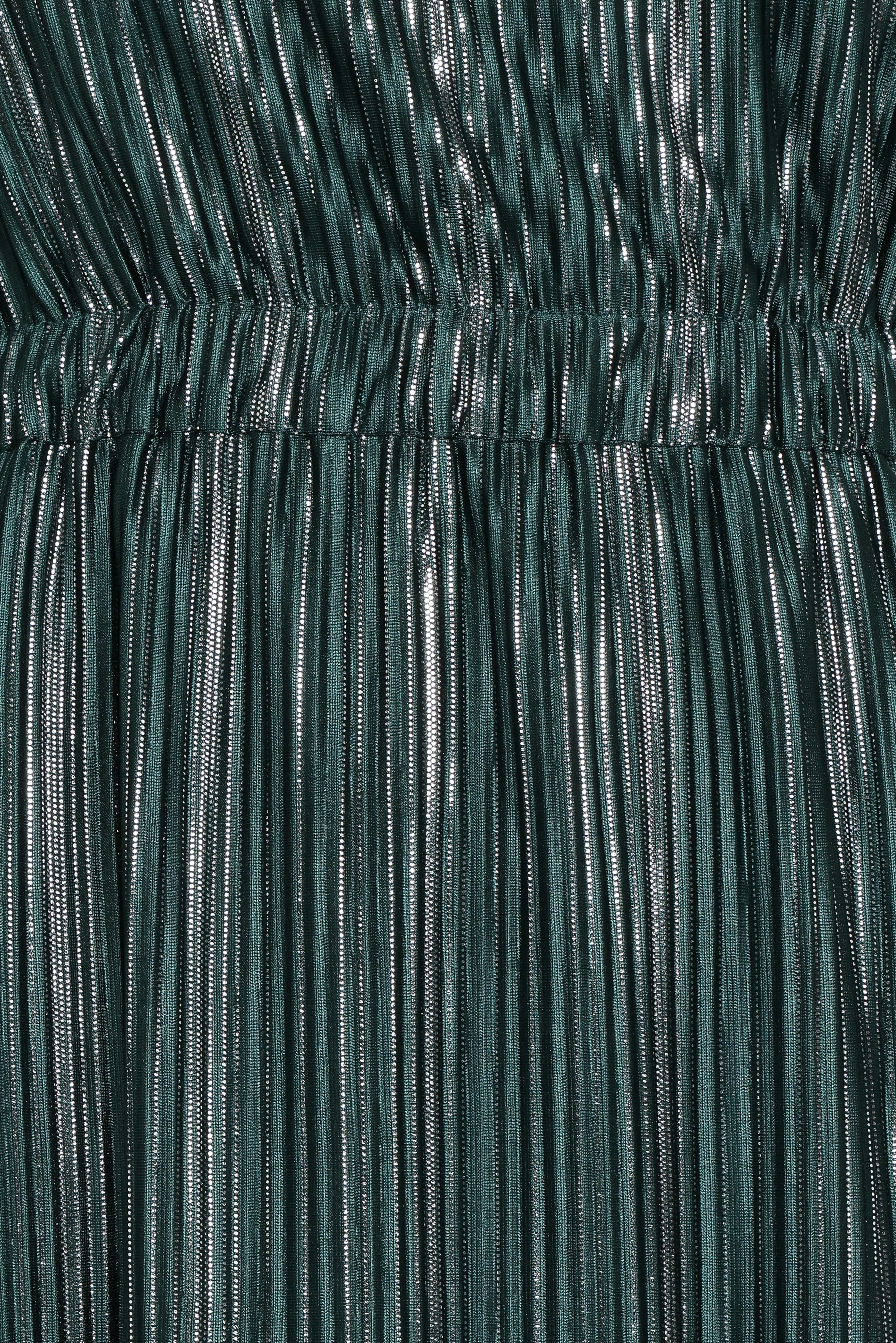 Pontee One Shoulder Pleated Midi Dress - Green