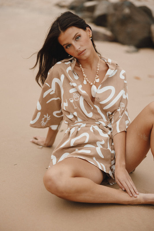 Kellie Romper - Tan